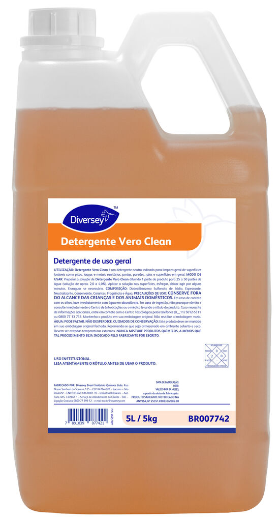 DETERGENTE VERO CLEAN 2x5L - DETERGENTE DE USO GERAL